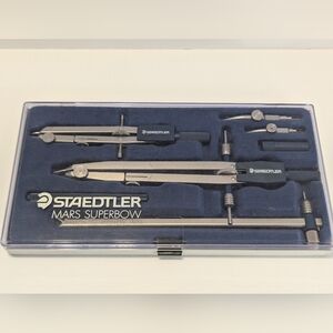 Vintage Staedtler Mars Masterbow Drawing Instrument Set Germany 553 04 A6N